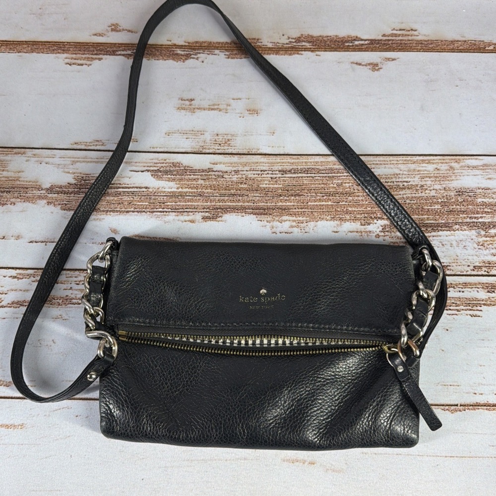 Kate Spade Cobble Hill Black Pebbled Leather Crossbody Bag Classic Designer